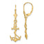 14K 3-D Anchor W/ Shackle and Entwined Rope Leverback Earrings
