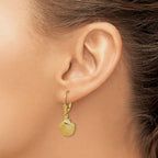 2-D Scallop Shell Leverback Earrings in 14K Yellow Gold, Textured - Sophia Jewelers