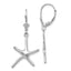 14K White Gold Dancing Starfish Leverback Earrings