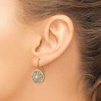 14K w/Rhodium Filigree Medallion Dangle Earrings