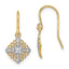 14K w/Rhodium Fancy Filigree Dangle Wire Earrings