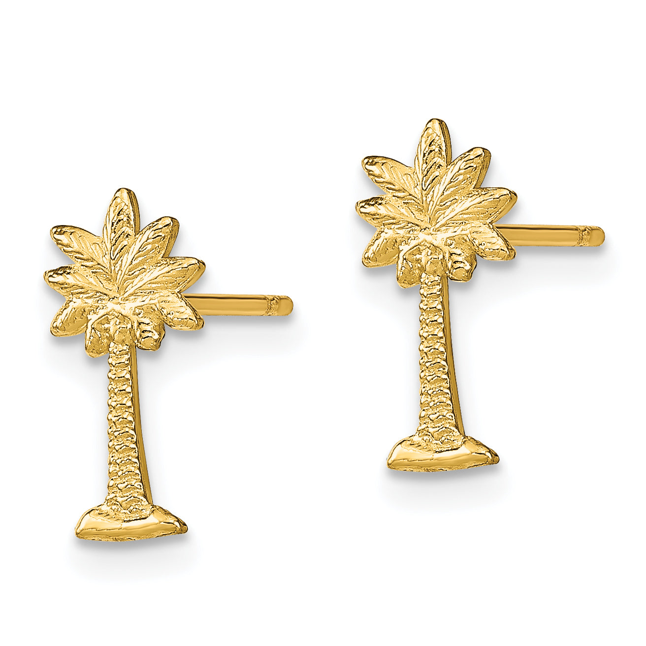 14k Palm Tree Post Earrings Secondary image