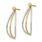 14k w/ White Rhodium Ball Stud w/ Triple Wire Dangle Jacket Earrings