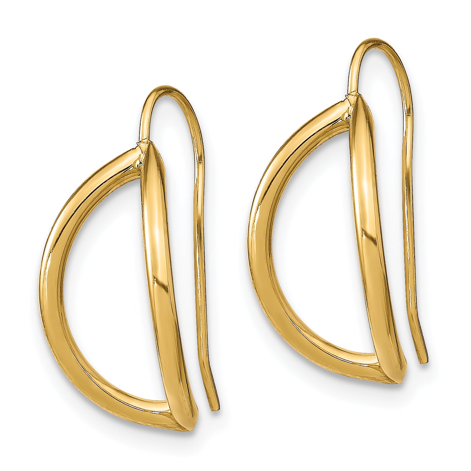 14k Half Circle Wire French Wire Earrings Secondary image