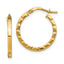 14k Small Striped Edge Hoop Earrings