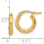 14k Polished and Diamond-cut 2.4mm Hoop Earrings