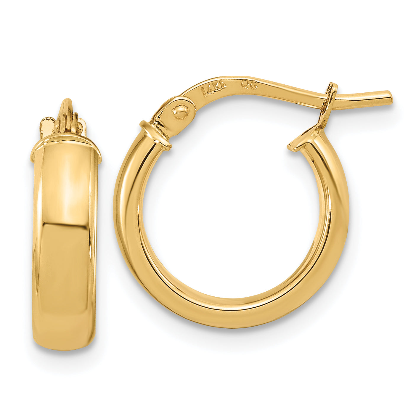 14k Polished 3.7mm Hoop Earrings Main image