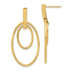 14k Polished Diamond Cut Post Dangle Earrings