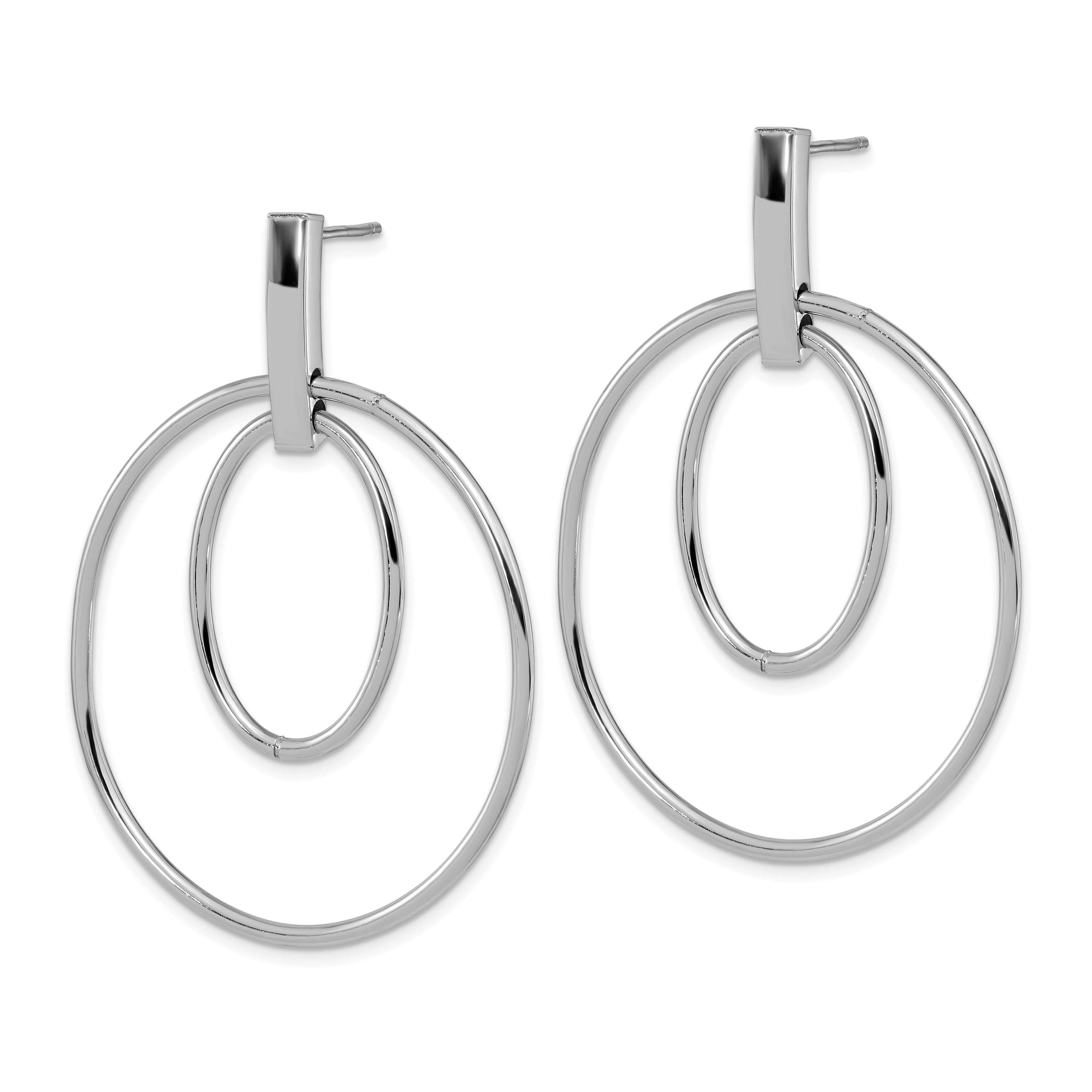 14k White Gold Gold Polished Post Dangle Earrings