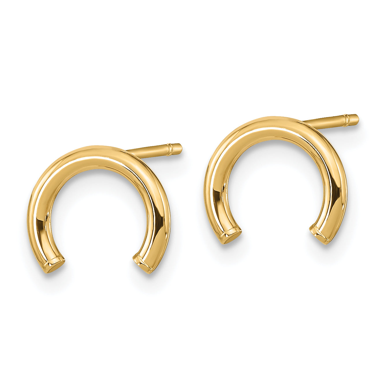 14k Polished U Shape Tube Post Earrings Secondary image