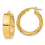 14K Polished and Textured Inside Hoop Earrings