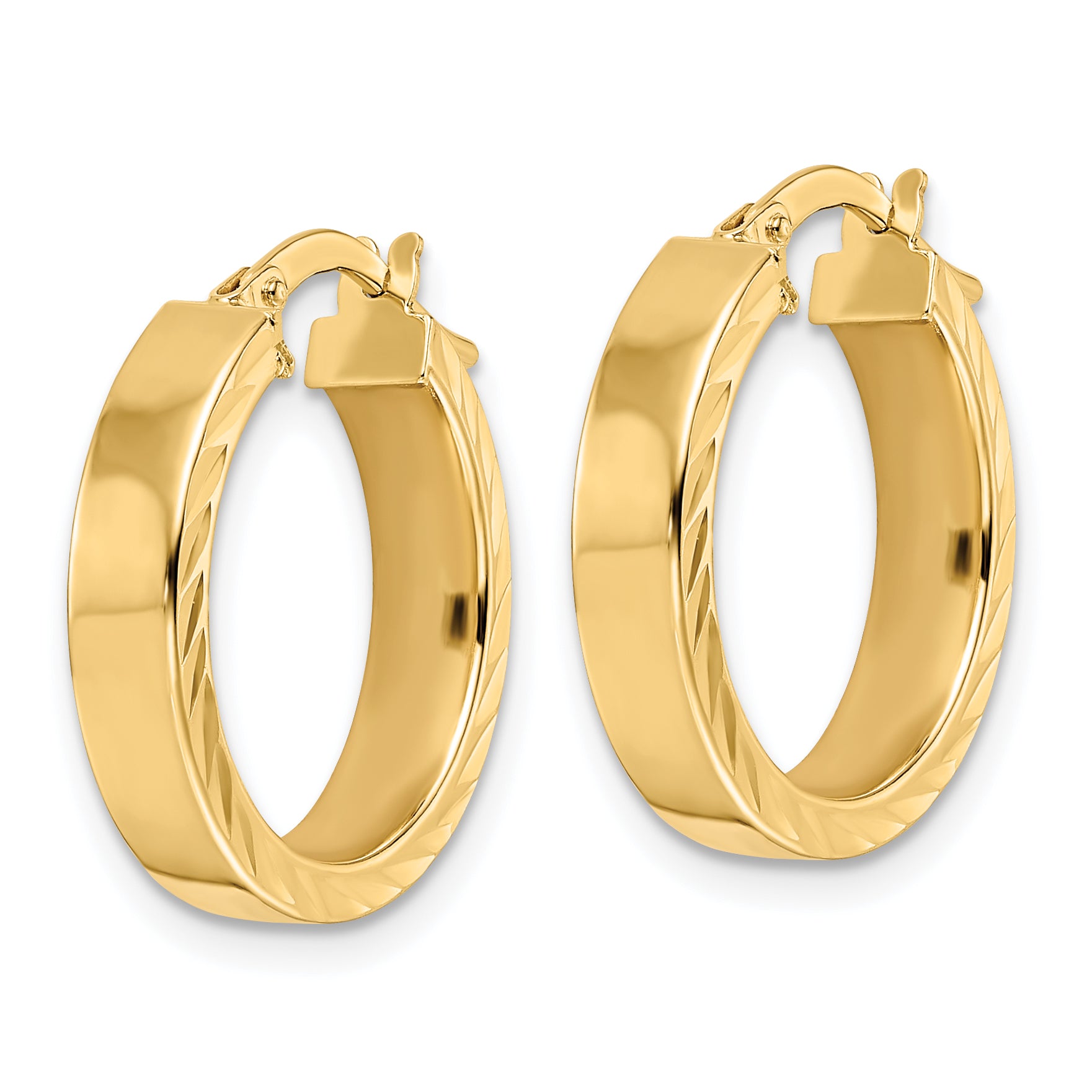 14K Polished Hoop Earrings Secondary image