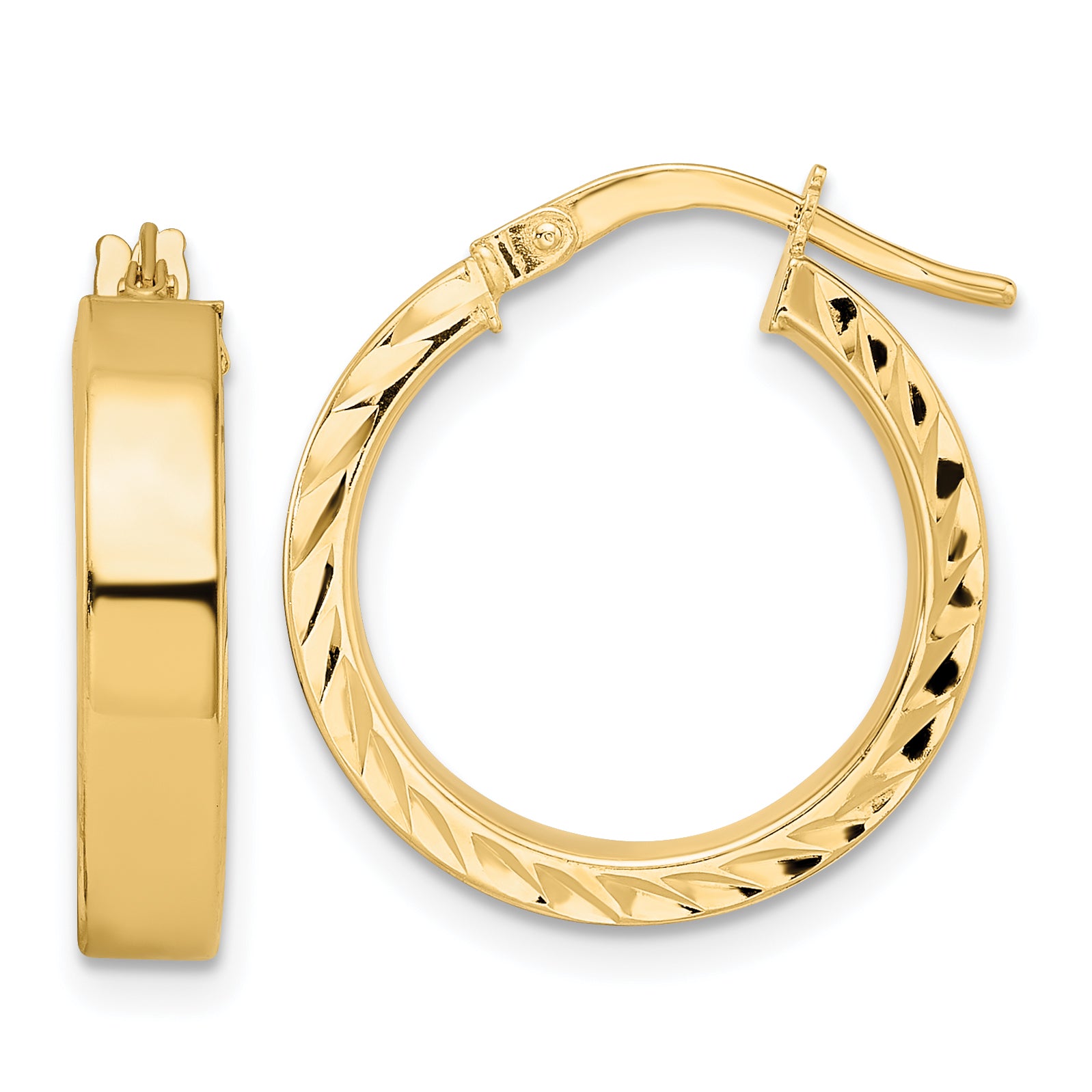 14K Polished Hoop Earrings Main image