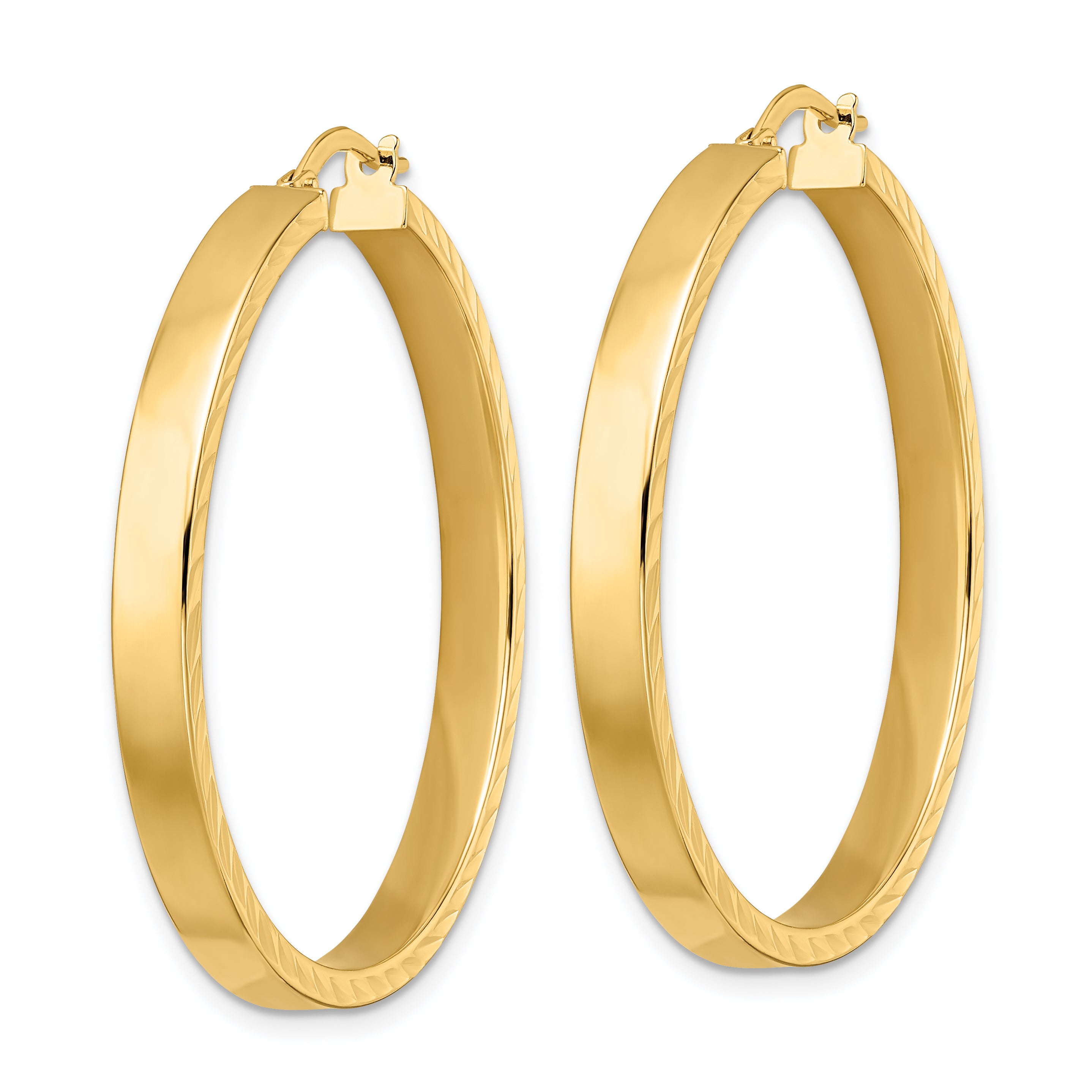 14K Polished Hoop Earrings Secondary image