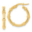 14K Polished and Fancy Hoop Earrings