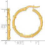14K Polished and Fancy Hoop Earrings