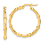 14K Polished and Fancy Hoop Earrings