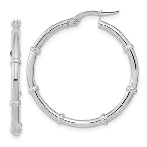 White Fancy Hoop Earrings in 14K White Gold, 28.75mm - Sophia Jewelers