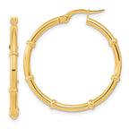 14K Polished and Fancy Hoop Earrings