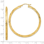 14K Polished and Textured Hoop Earrings