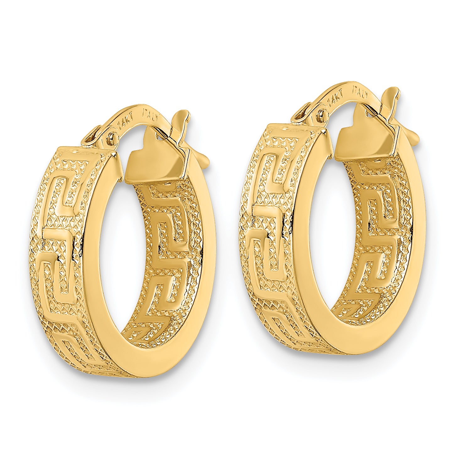 14K Polished Hoop Earrings Secondary image