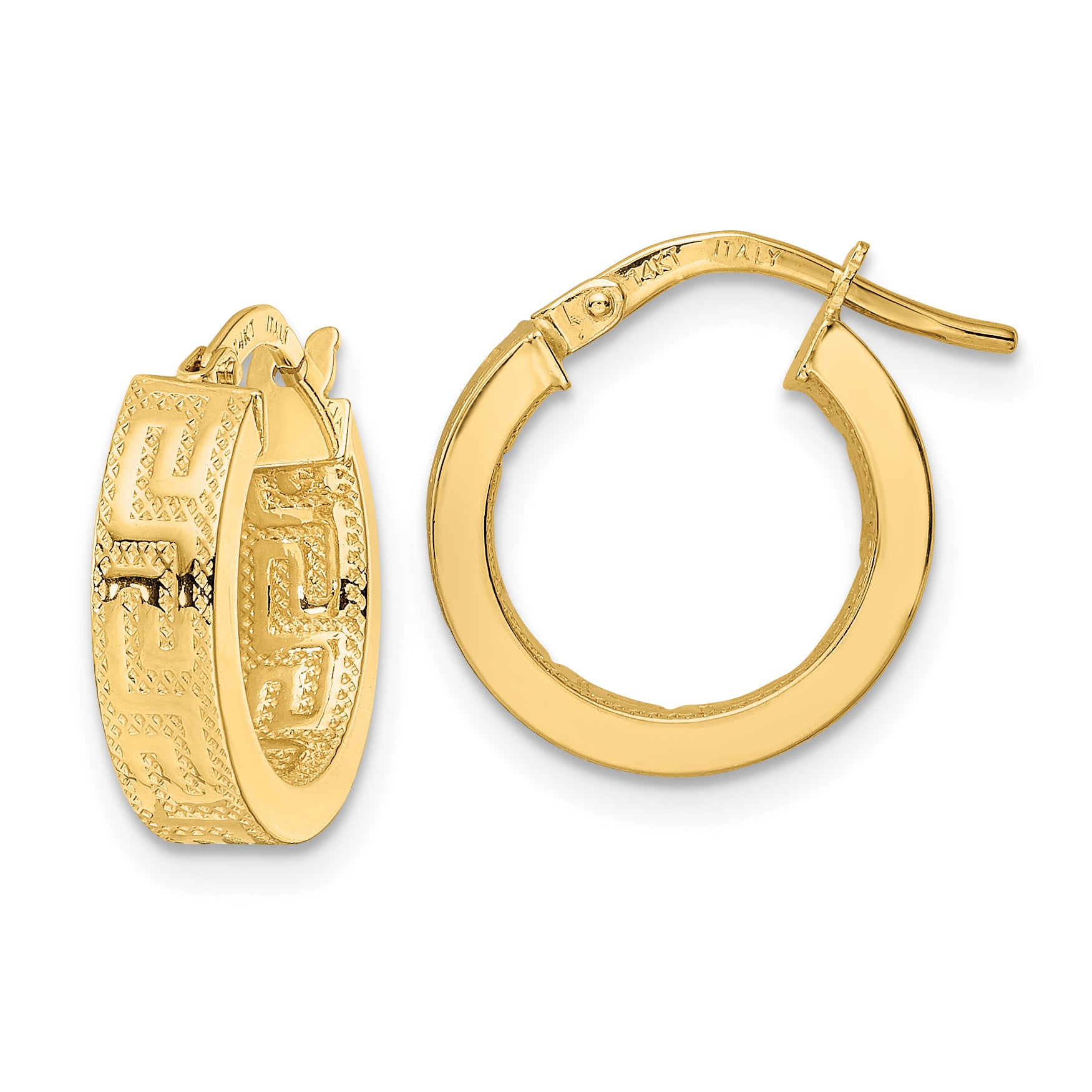 14K Polished Hoop Earrings Main image