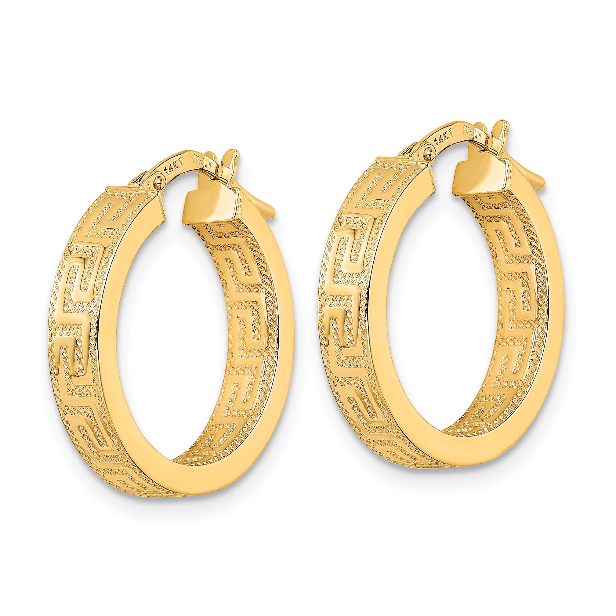 14K Polished Hoop Earrings Secondary image