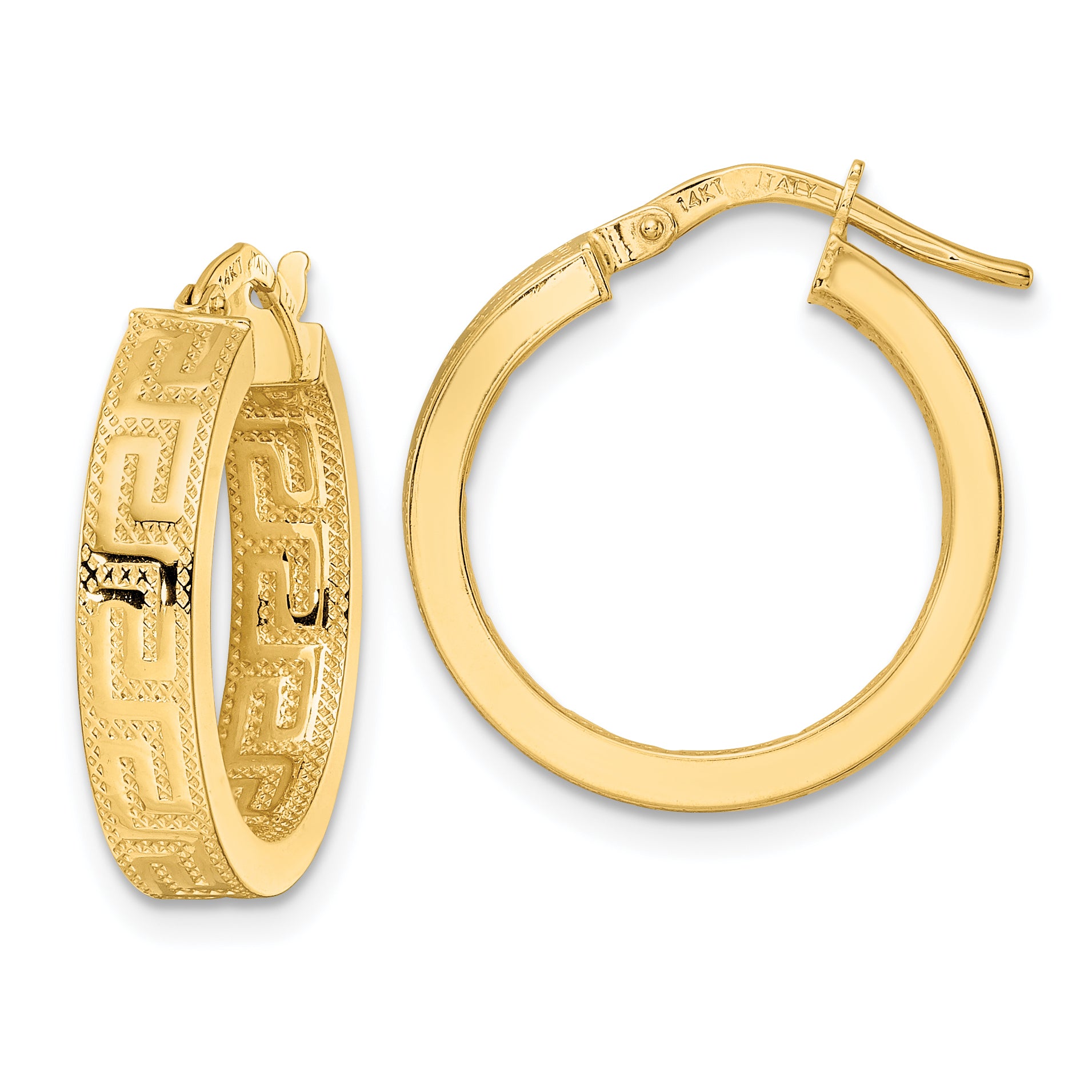 14K Polished Hoop Earrings Main image