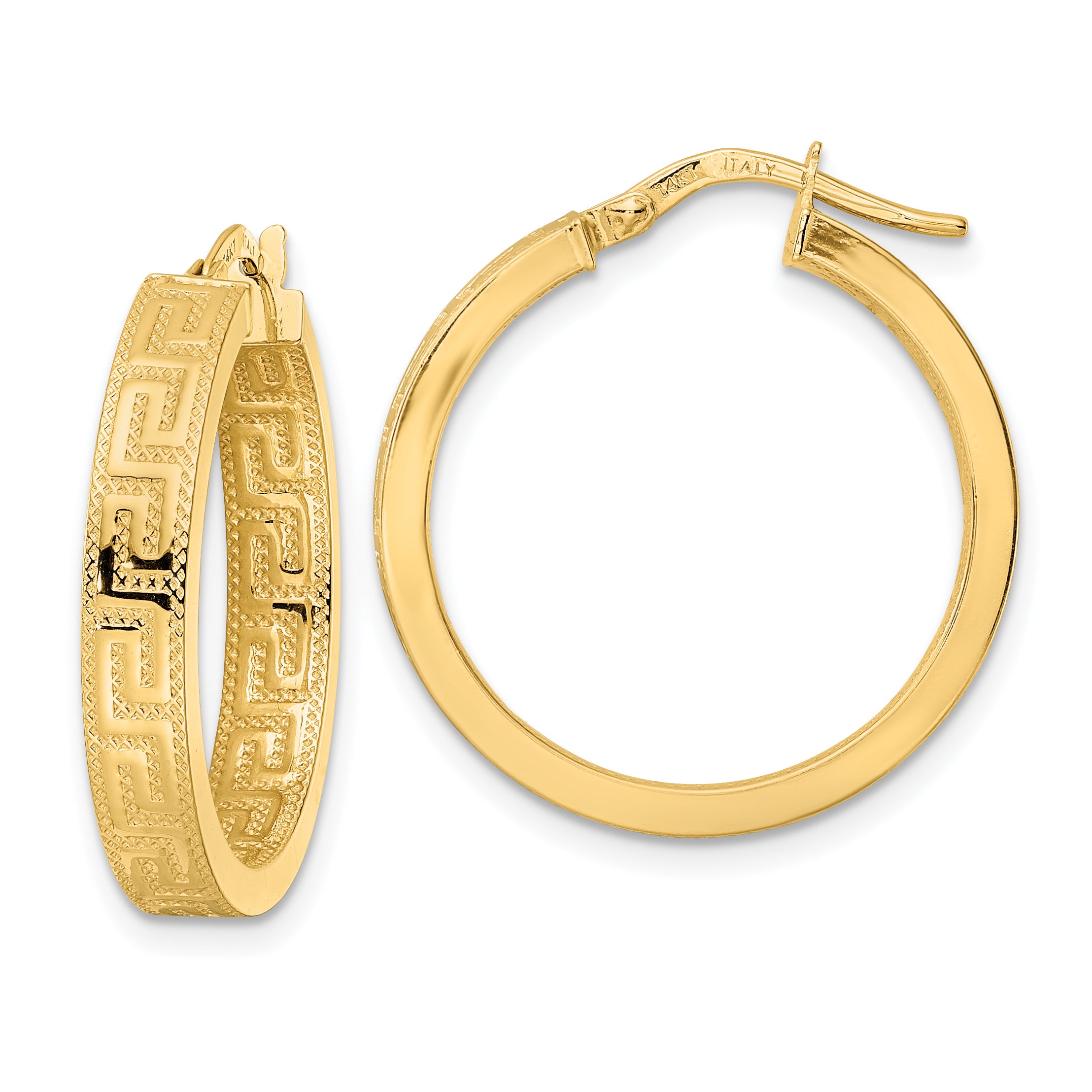 14K Polished Hoop Earrings Main image