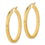 14K Polished & Hammered Hoop Earrings