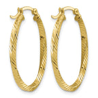 Twisted 2.5x20x29mm Oval Hoop Earrings in 14K Yellow Gold, 20x29mm - Sophia Jewelers