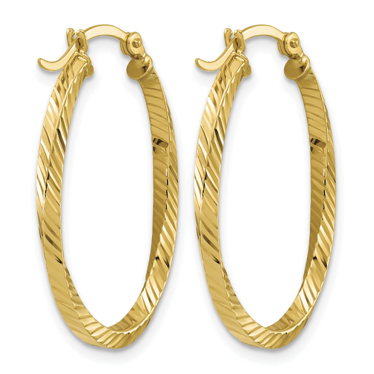 Twisted 2.5x20x29mm Oval Hoop Earrings in 14K Yellow Gold, 20x29mm - Sophia Jewelers