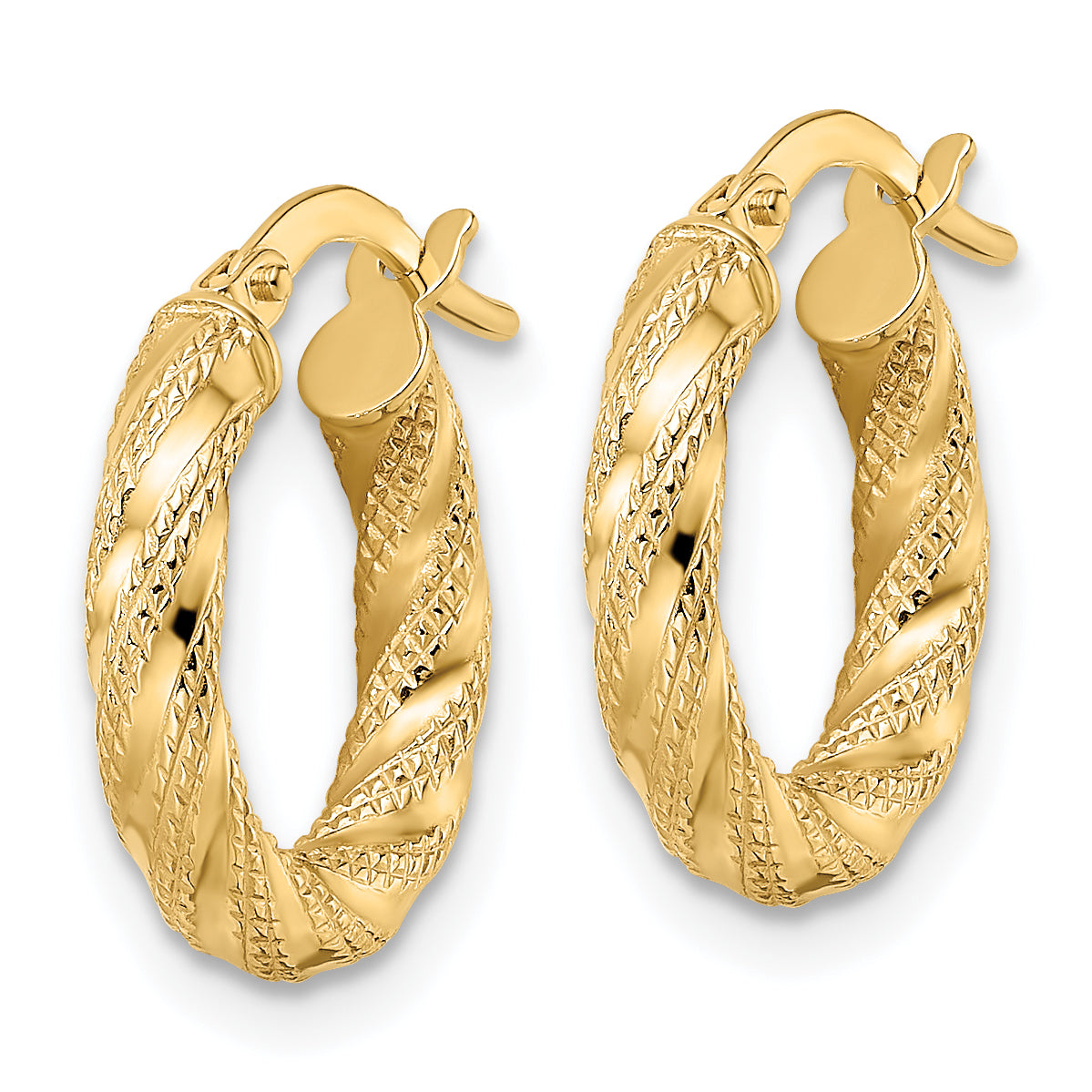 14K Polished Twisted Hoop Earrings Secondary image