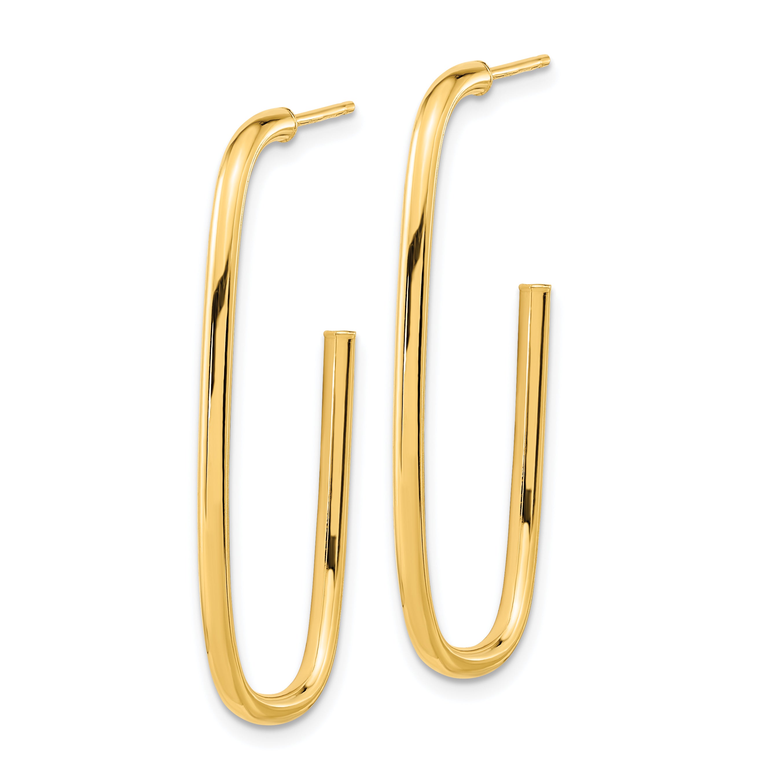 14K Polished J-Hoop Earrings Secondary image
