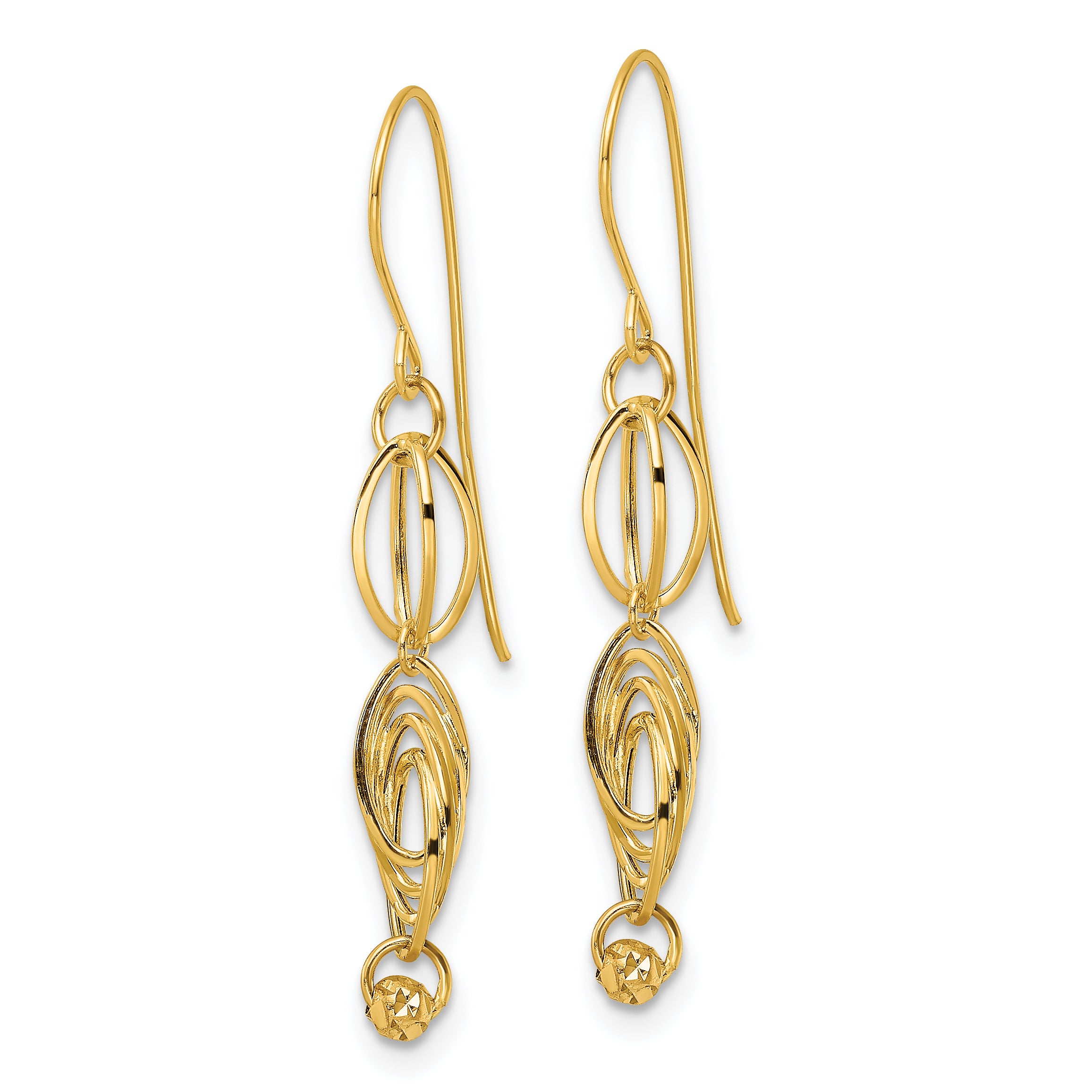 14K Oval Link Dangle Earrings Secondary image