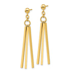 Bar Stud Dangle Earrings in 14K Yellow Gold, 16mm - Sophia Jewelers