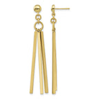 Bar Stud Dangle Earrings in 14K Yellow Gold, 16mm - Sophia Jewelers