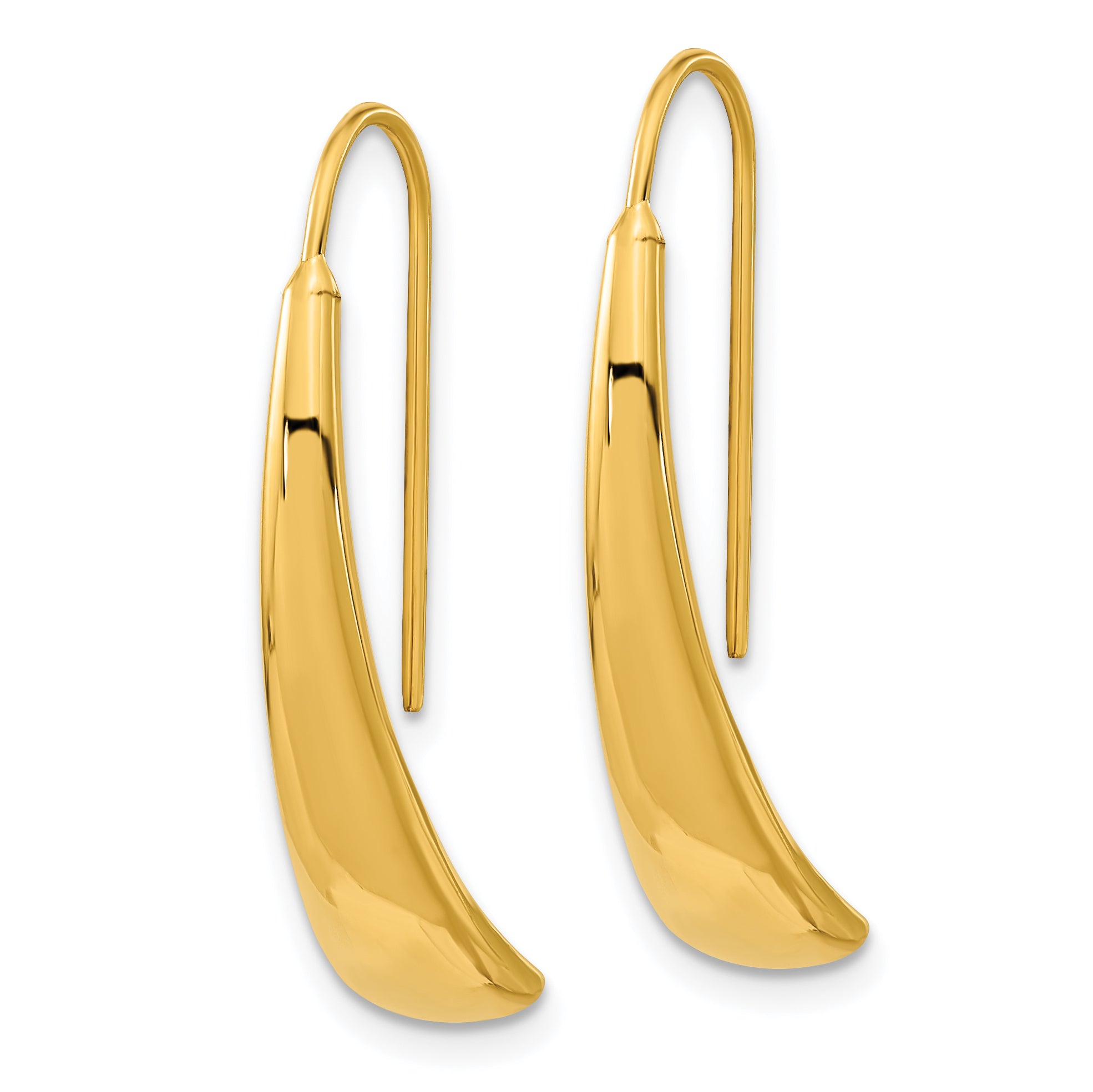 14k Polished Wire Hollow Earrings Secondary image