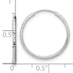 14k White Gold D/C 1.50mm Endless Hoop Earrings