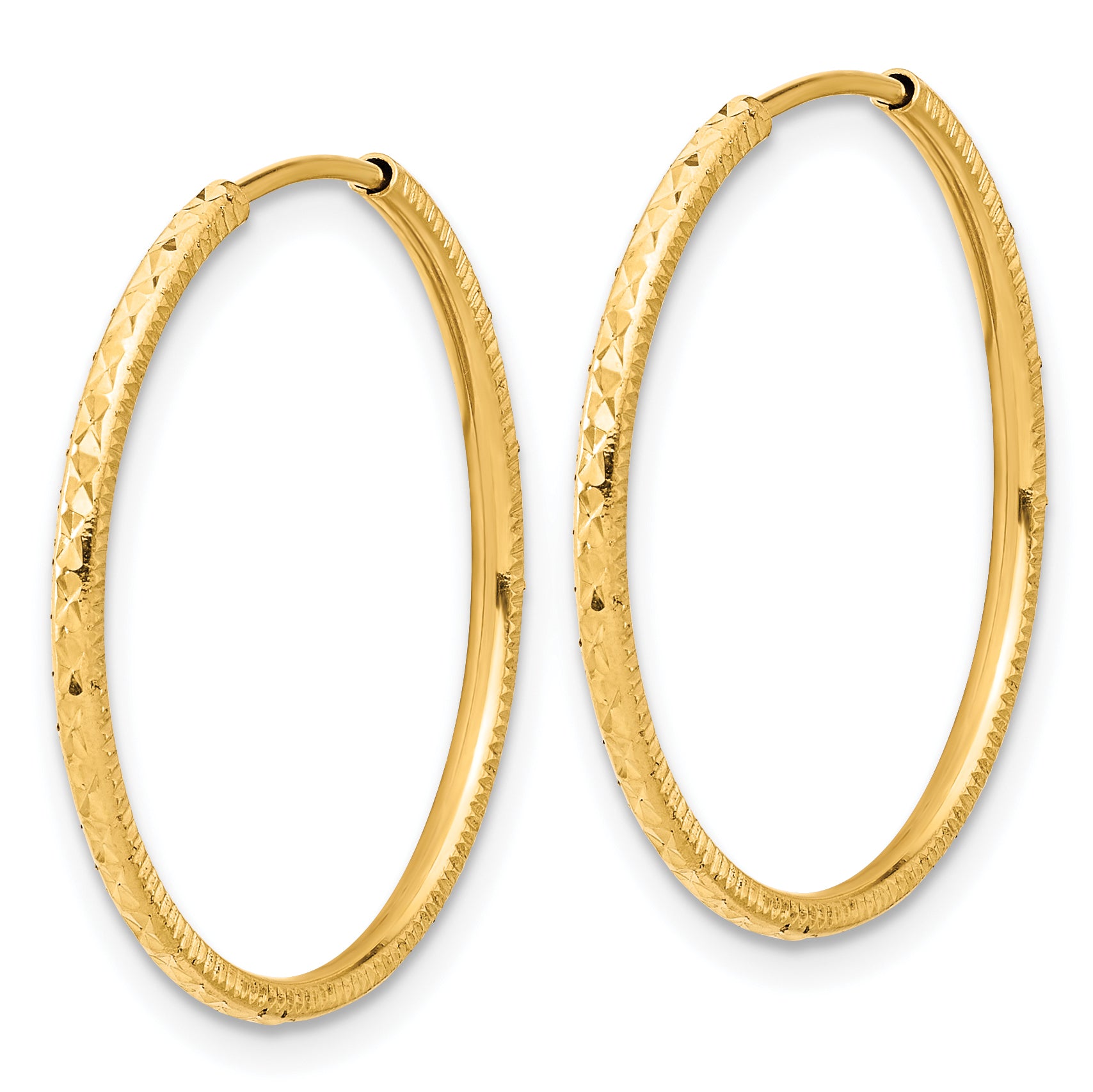 14k D/C 1.50mm Endless Hoop Earrings Secondary image