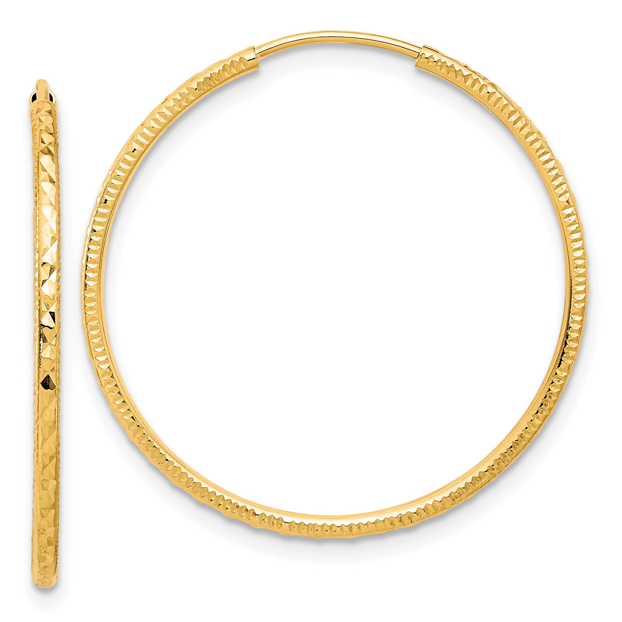 14k D/C 1.50mm Endless Hoop Earrings Main image
