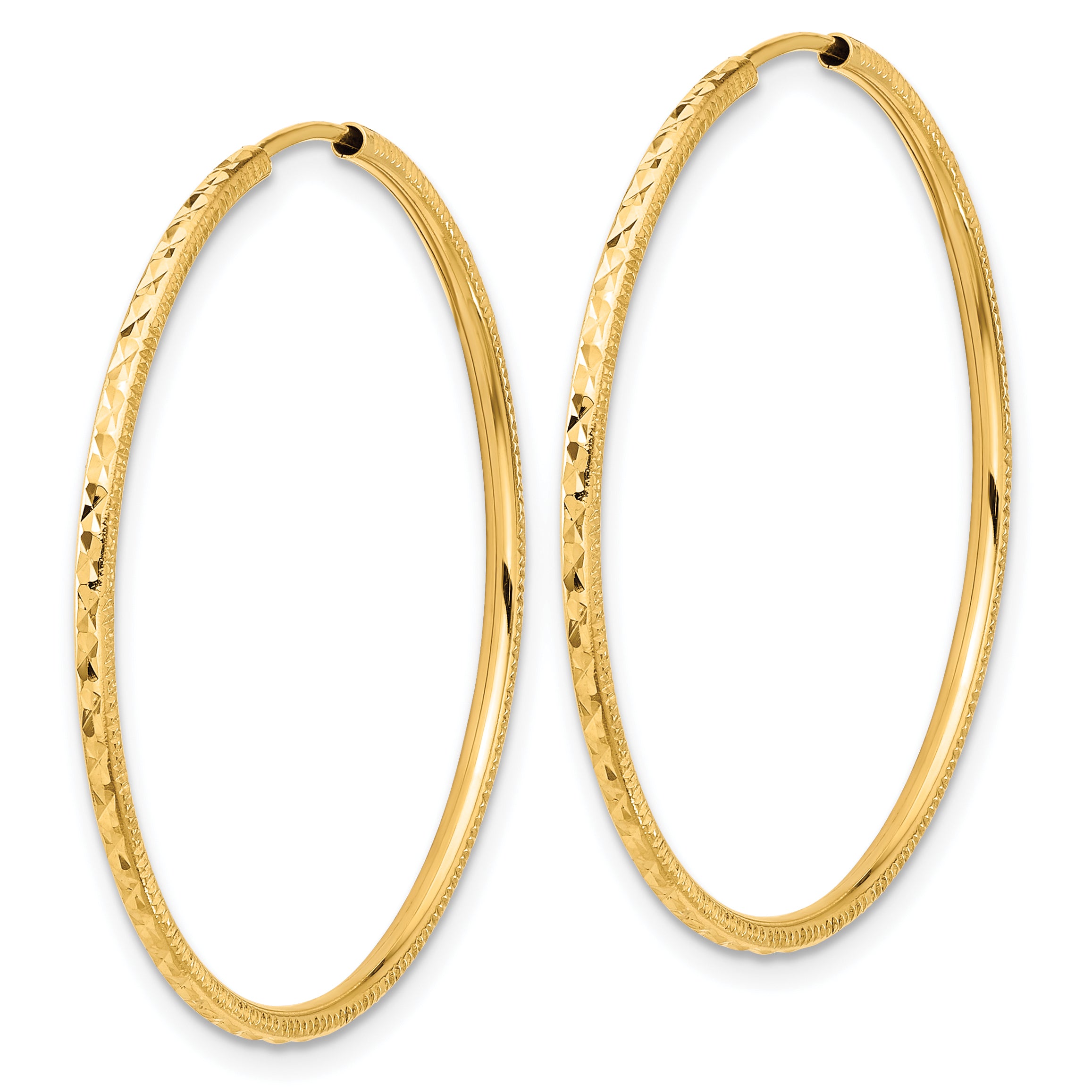 14k D/C 1.50mm Endless Hoop Earrings