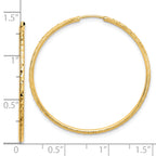 14k D/C 1.50mm Endless Hoop Earrings