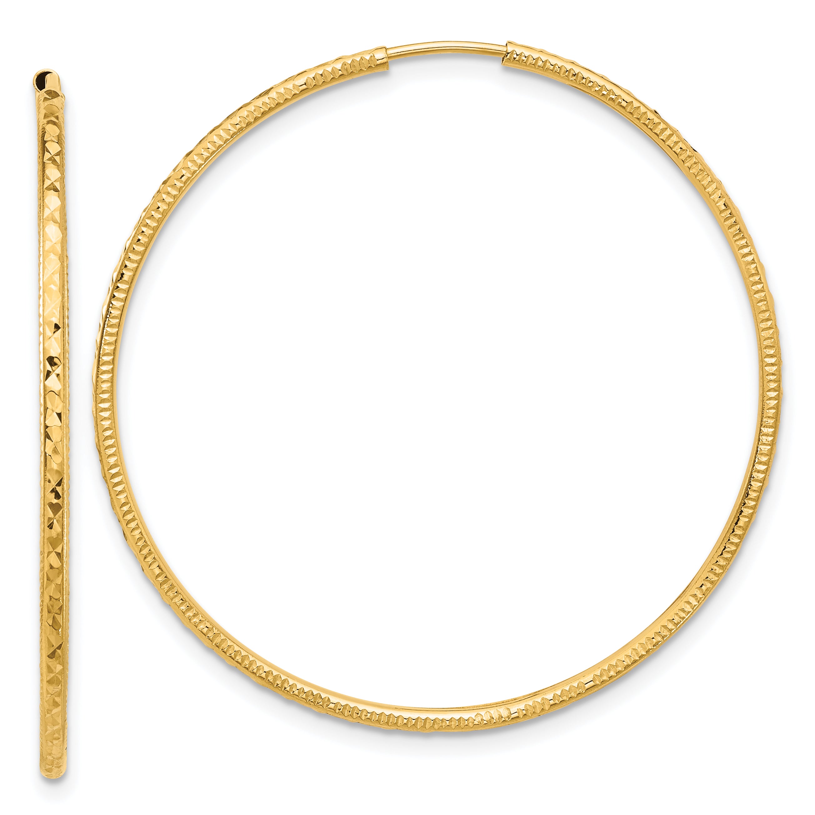 14k D/C 1.50mm Endless Hoop Earrings Main image