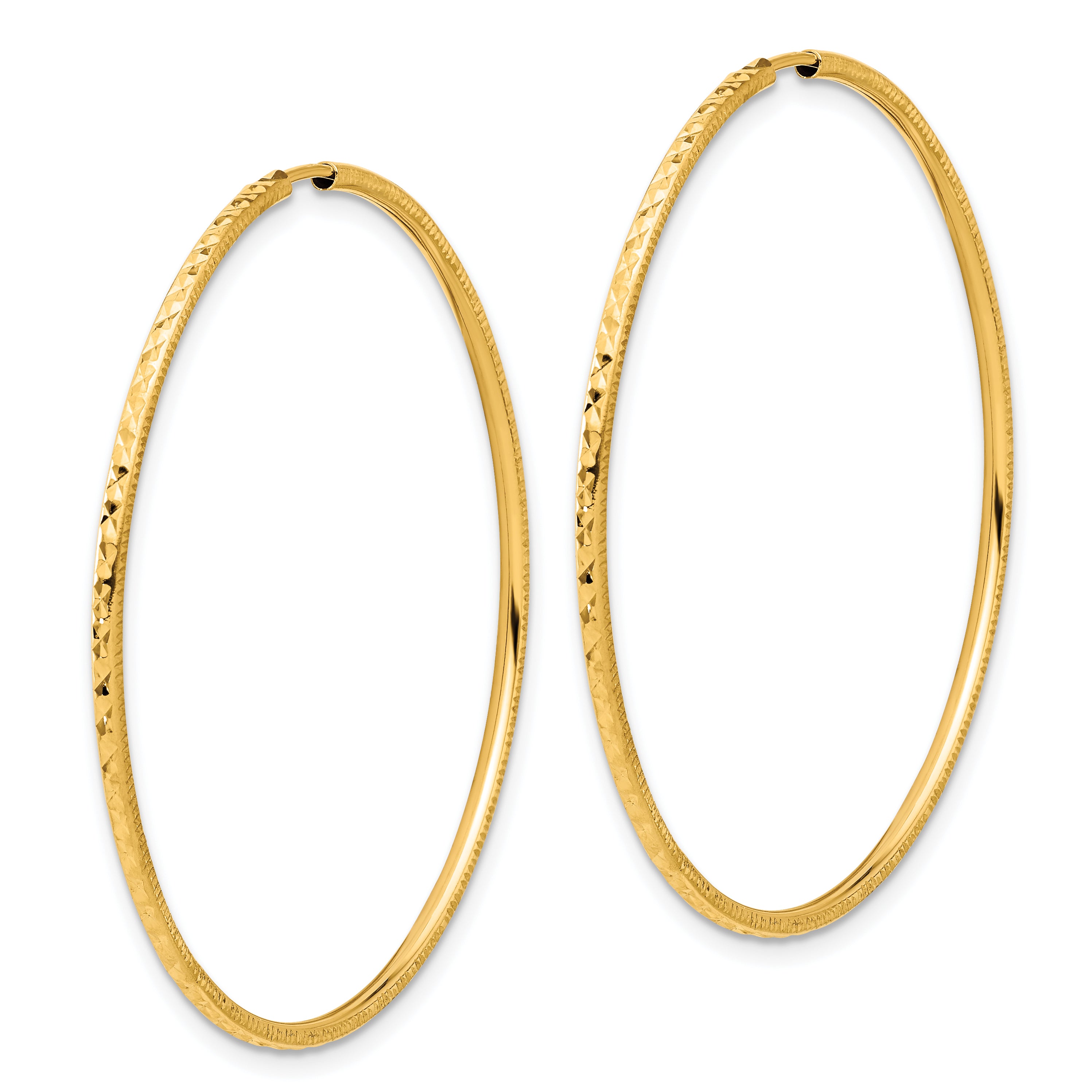 14k D/C 1.50mm Endless Hoop Earrings Secondary image