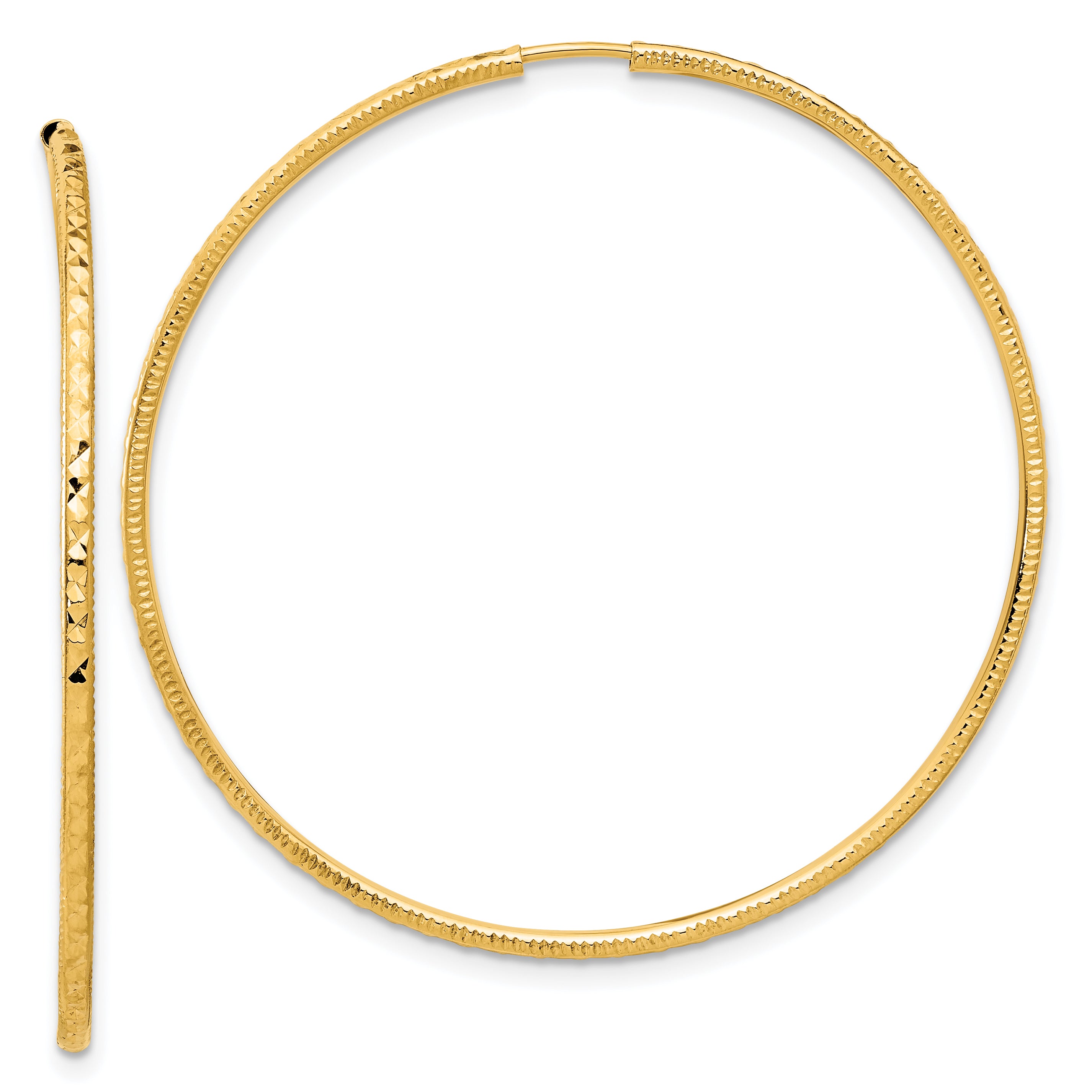 14k D/C 1.50mm Endless Hoop Earrings Main image