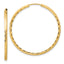 14k Polished and Satin D/C 2.00mm Endless Hoop Earrings