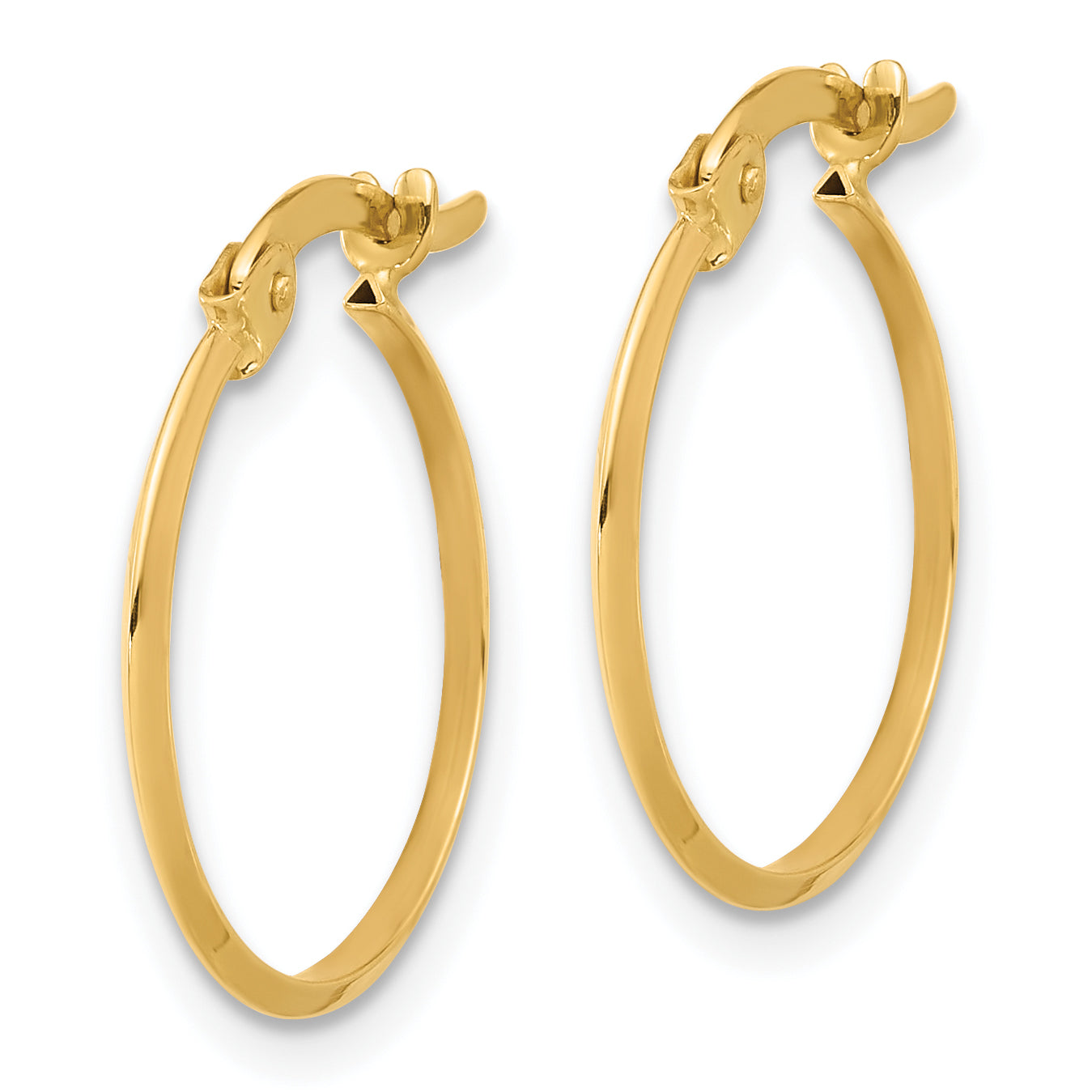14K Polished Knife Edge Hoop Earrings Secondary image