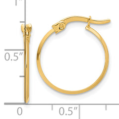 14K Polished Knife Edge Hoop Earrings
