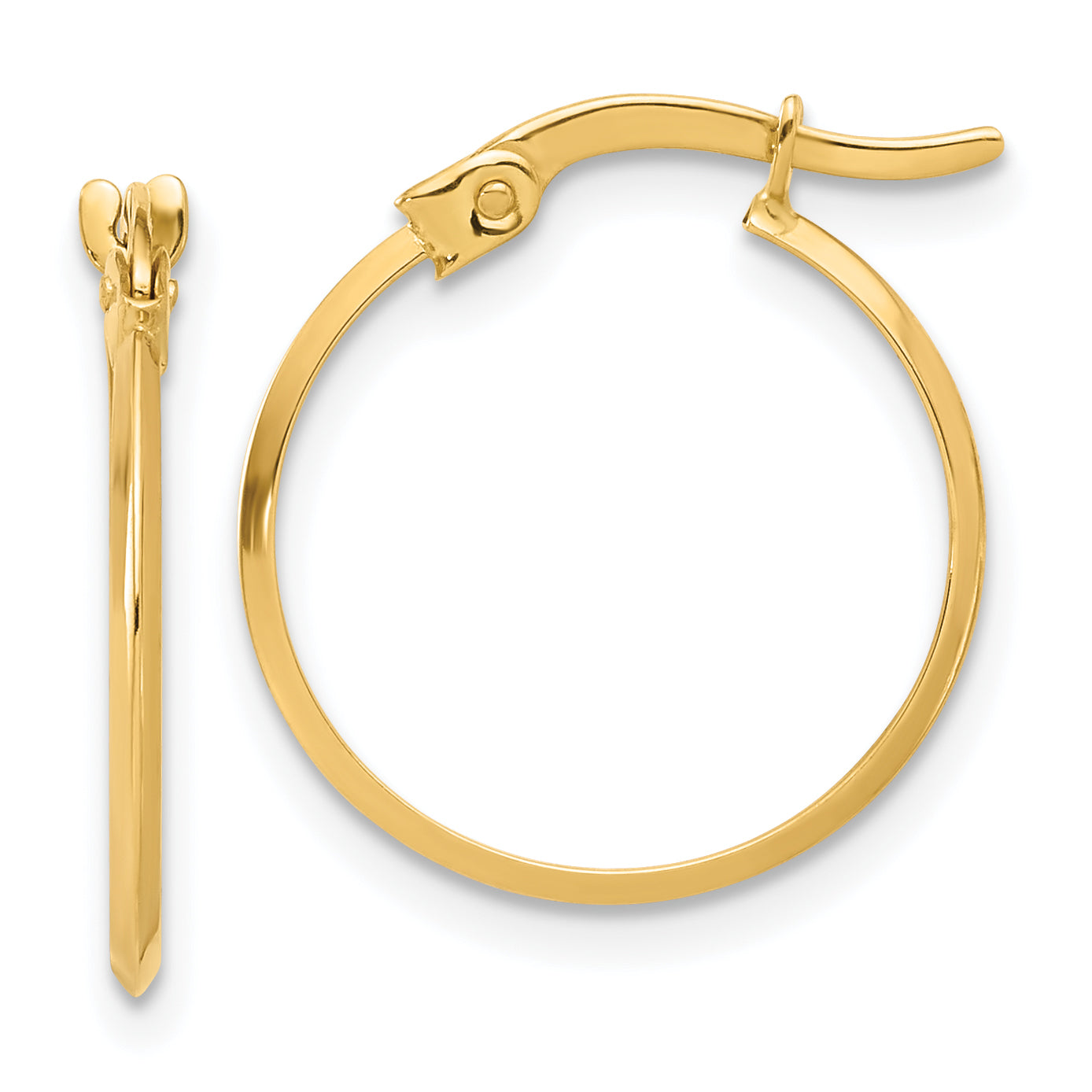 14K Polished Knife Edge Hoop Earrings Main image
